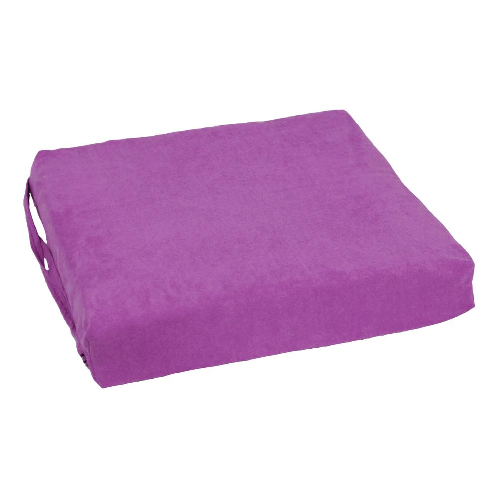 Blazing Needles Indoor 16" x 16" Microsuede Chair Cushion, Ultra Violet. Picture 3