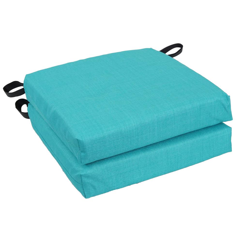 Blazing Needles 16-inch Outdoor Cushion, Aqua Blue. Picture 1