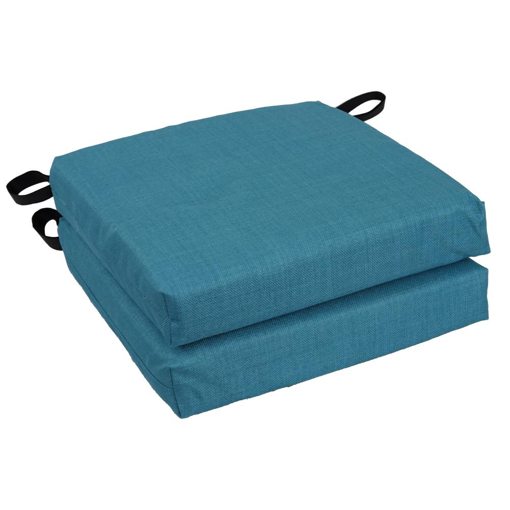Blazing Needles 16-inch Outdoor Cushion, Sea Blue. Picture 1
