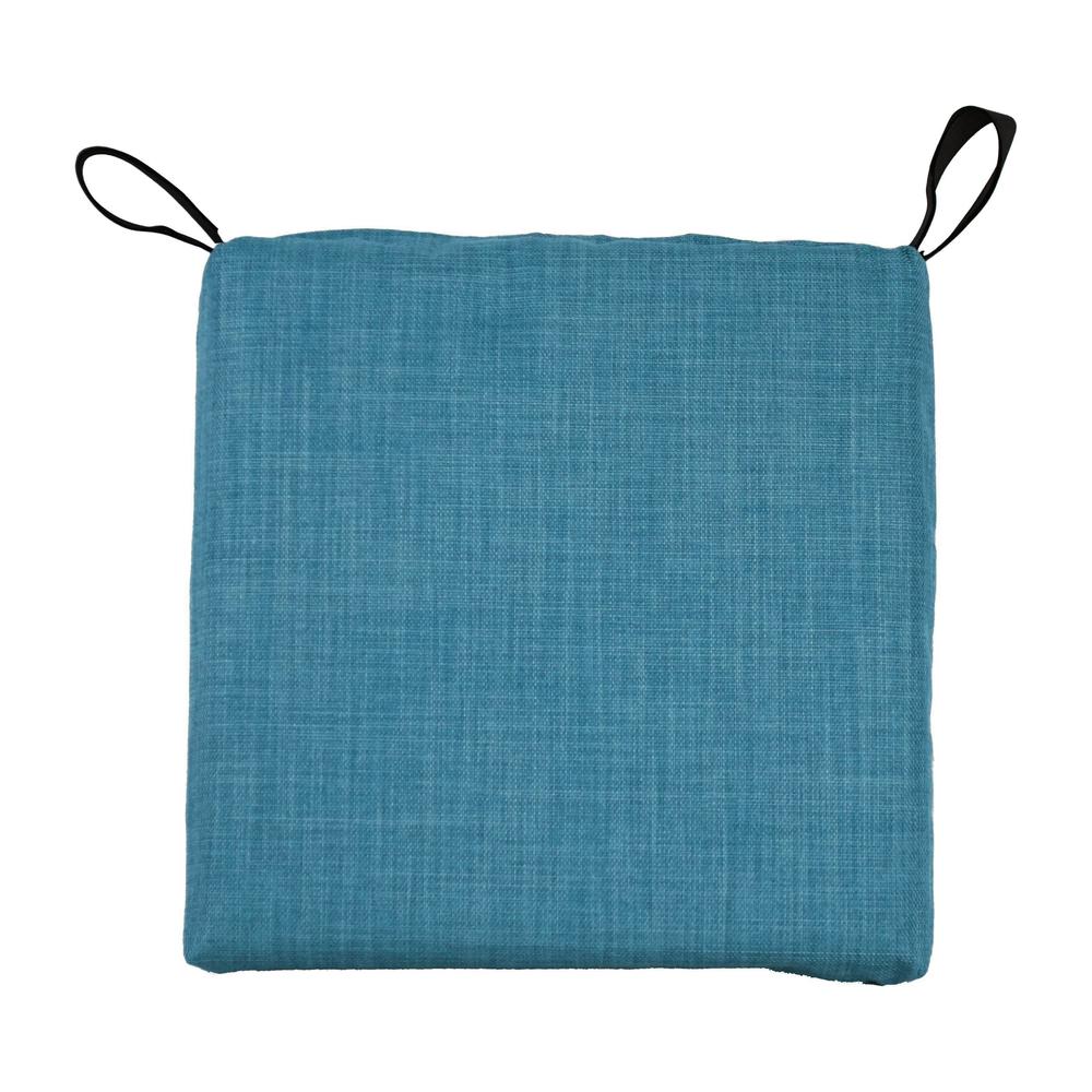 Blazing Needles 16-inch Outdoor Cushion, Sea Blue. Picture 2