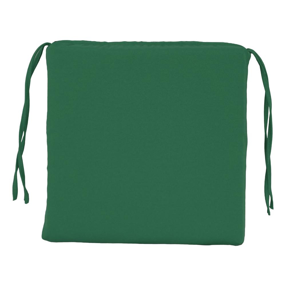 Blazing Needles Indoor 16" x 16" Twill  Chair Cushion, Forest Green. Picture 2