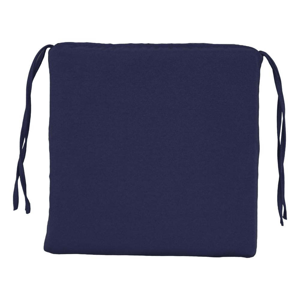Blazing Needles Indoor 16" x 16" Twill  Chair Cushion, Navy. Picture 2
