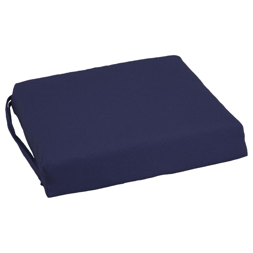 Blazing Needles Indoor 16" x 16" Twill  Chair Cushion, Navy. Picture 3