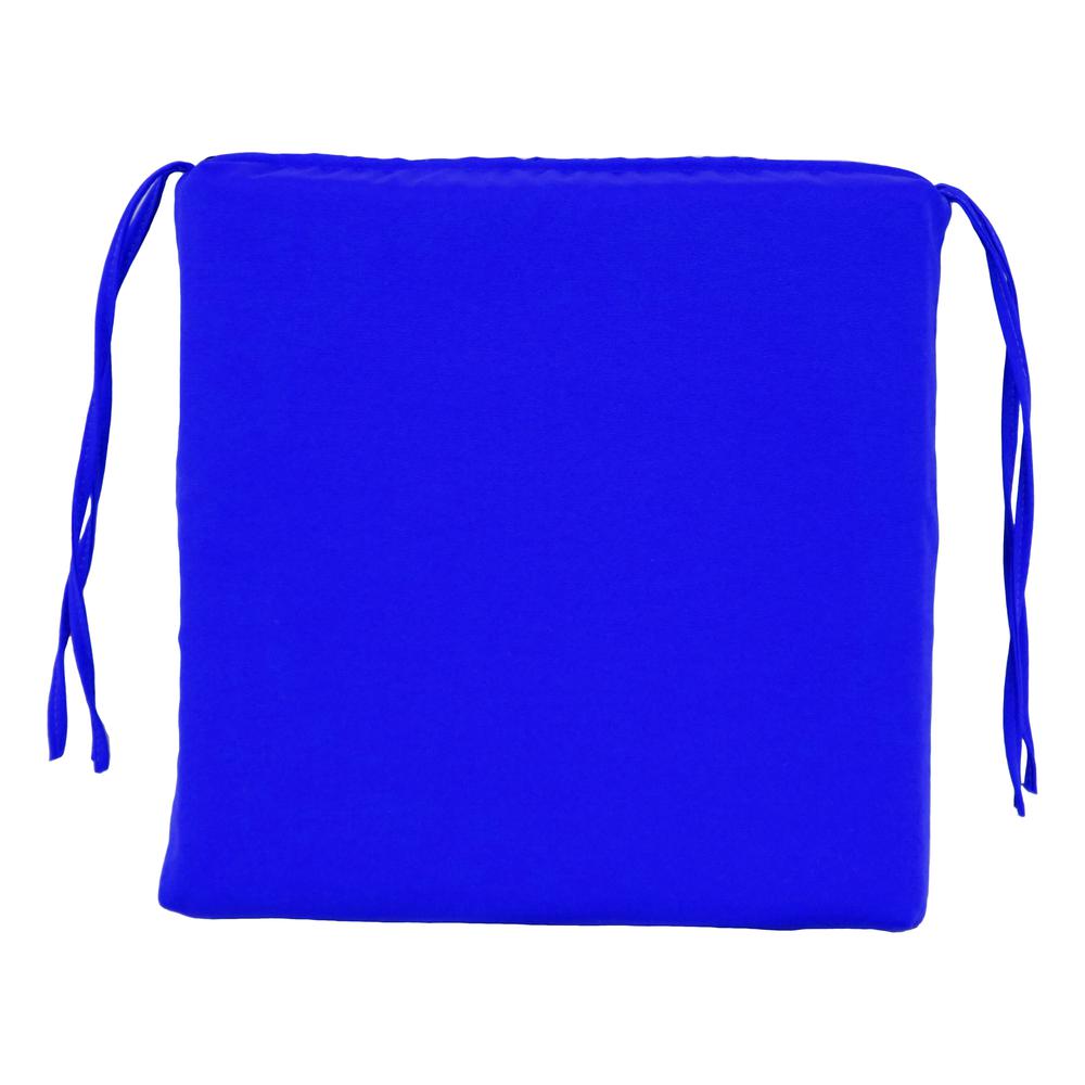 Blazing Needles Indoor 16" x 16" Twill  Chair Cushion, Royal Blue. Picture 2