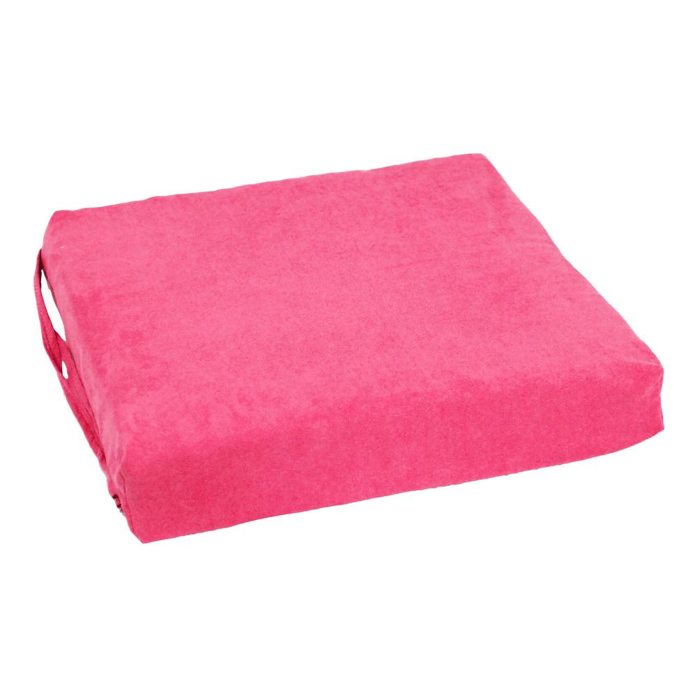 Blazing Needles Set of 4 Indoor Microsuede Chair Cushions, Bery Berry. Picture 3