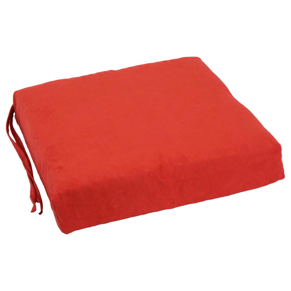 Blazing Needles Set of 4 Indoor Microsuede Chair Cushions, Cardinal Red. Picture 3