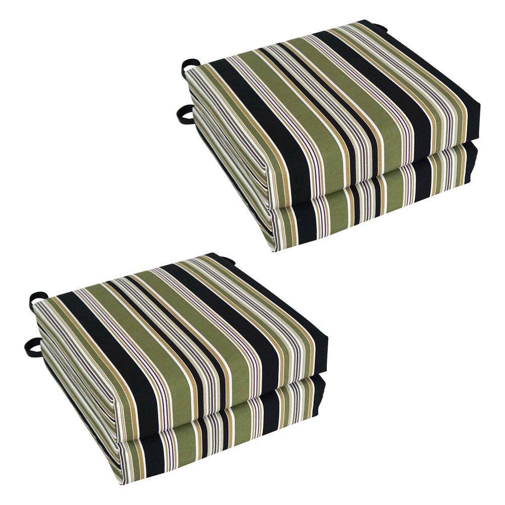 Blazing Needles Set of 4 Outdoor Chair Cushions, Eastbay Onyx. Picture 1