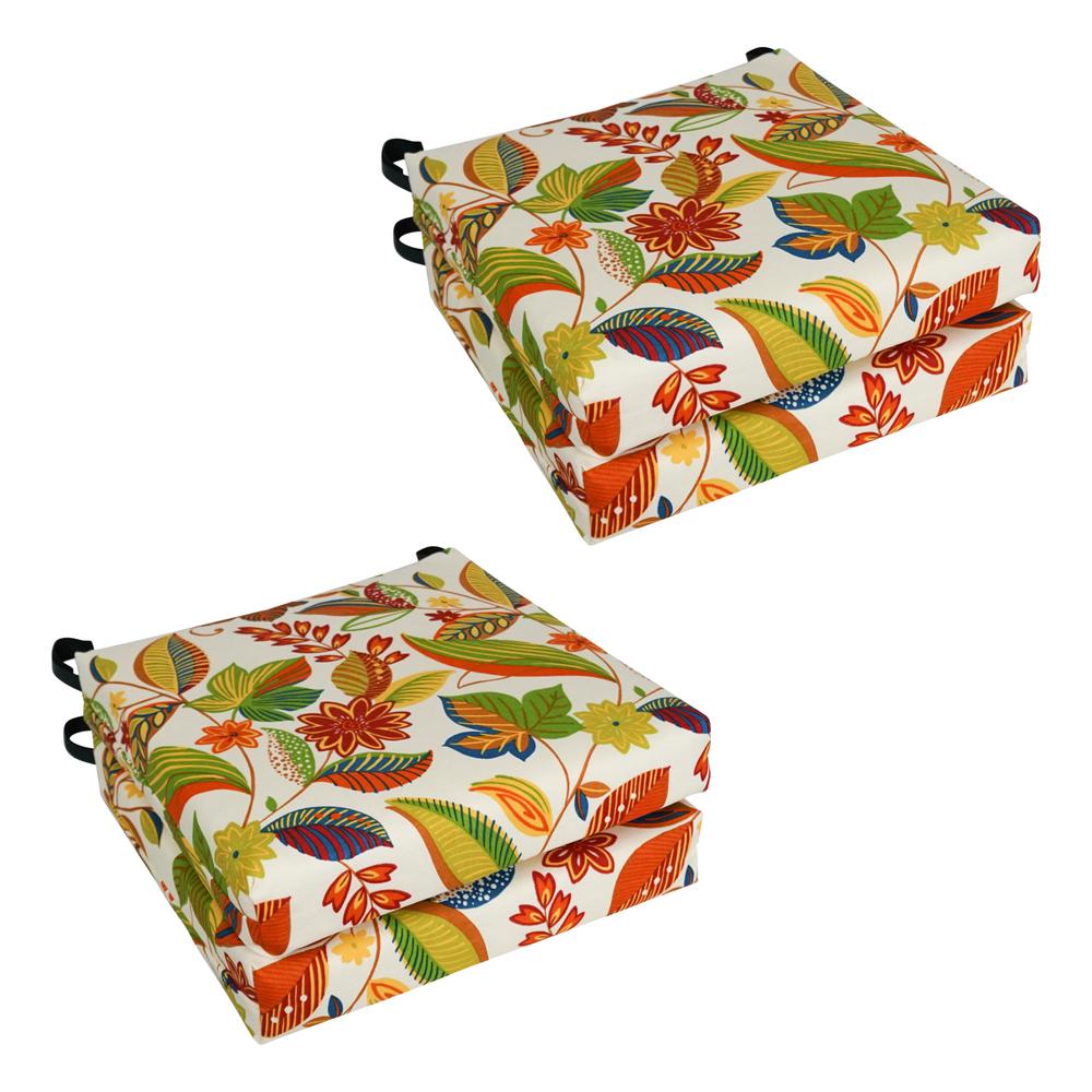 Blazing Needles Set of 4 Outdoor Chair Cushions, Skyworks Multi. Picture 1