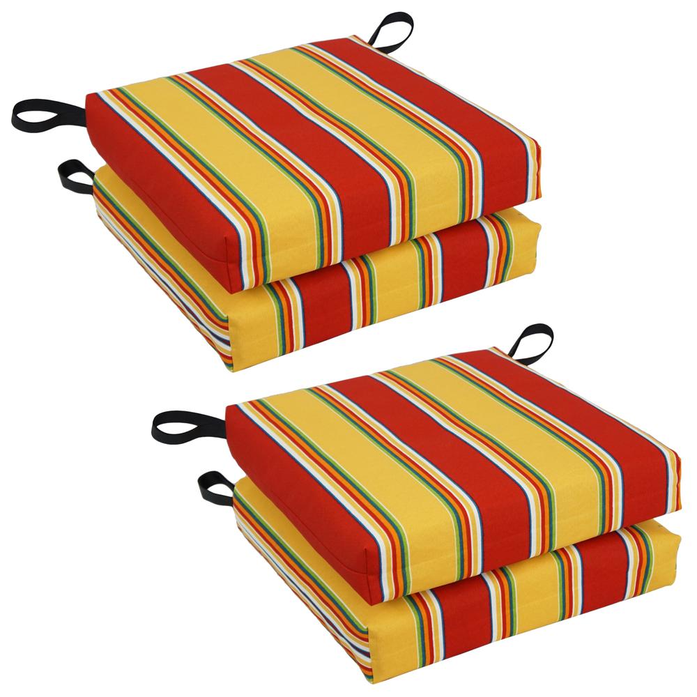 Blazing Needles Set of 4 Outdoor Chair Cushions, Haliwell Multi. Picture 1