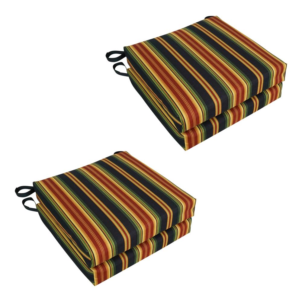 Blazing Needles Set of 4 Outdoor Chair Cushions, Lyndhurst Raven. Picture 1