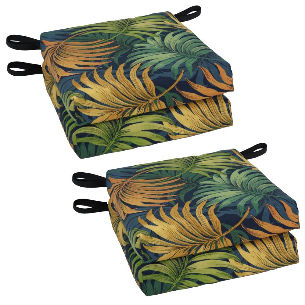 Blazing Needles Set of 4 Outdoor Chair Cushions, Laperta Monsoon. Picture 1
