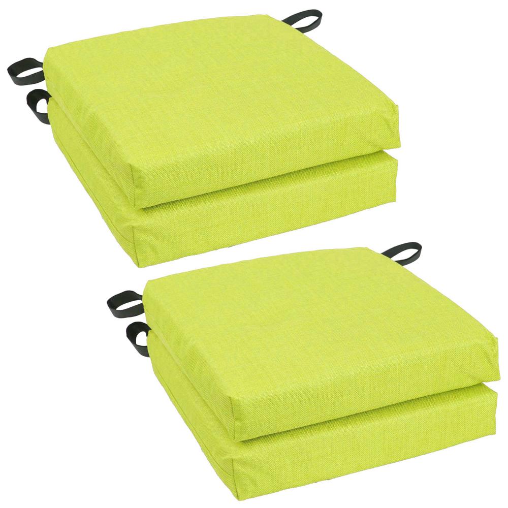 Blazing Needles Set of 4 Outdoor Chair Cushions, Lime. Picture 1