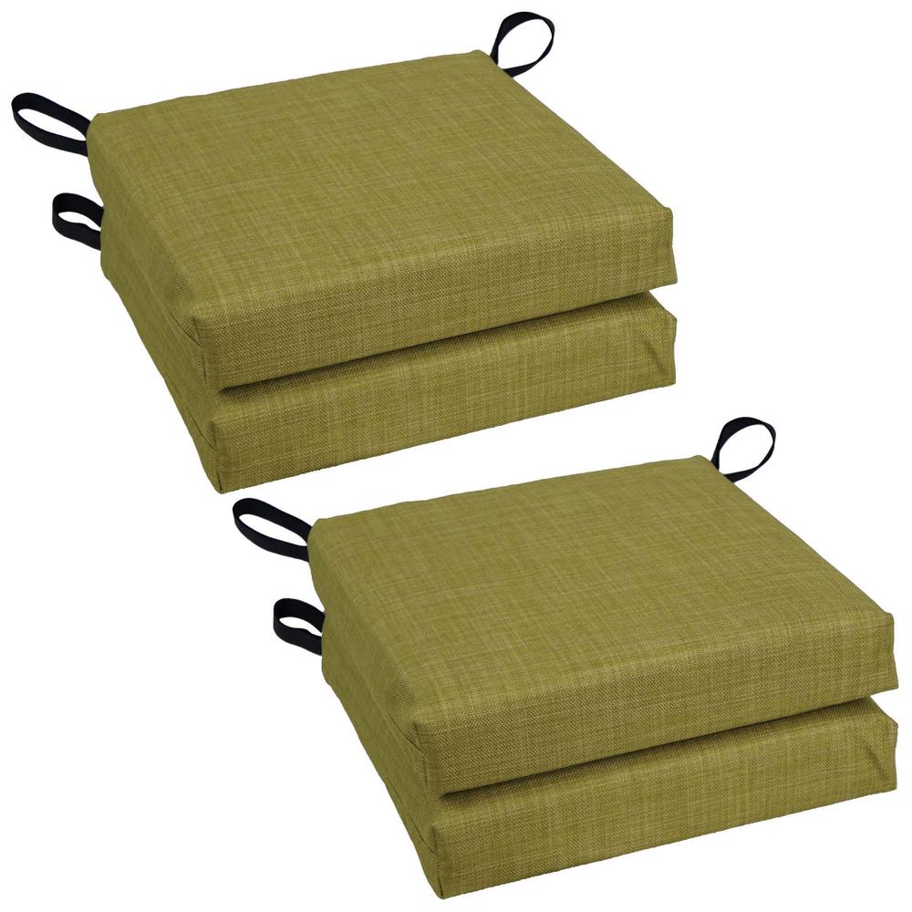 Blazing Needles Set of 4 Outdoor Chair Cushions, Avocado. Picture 1