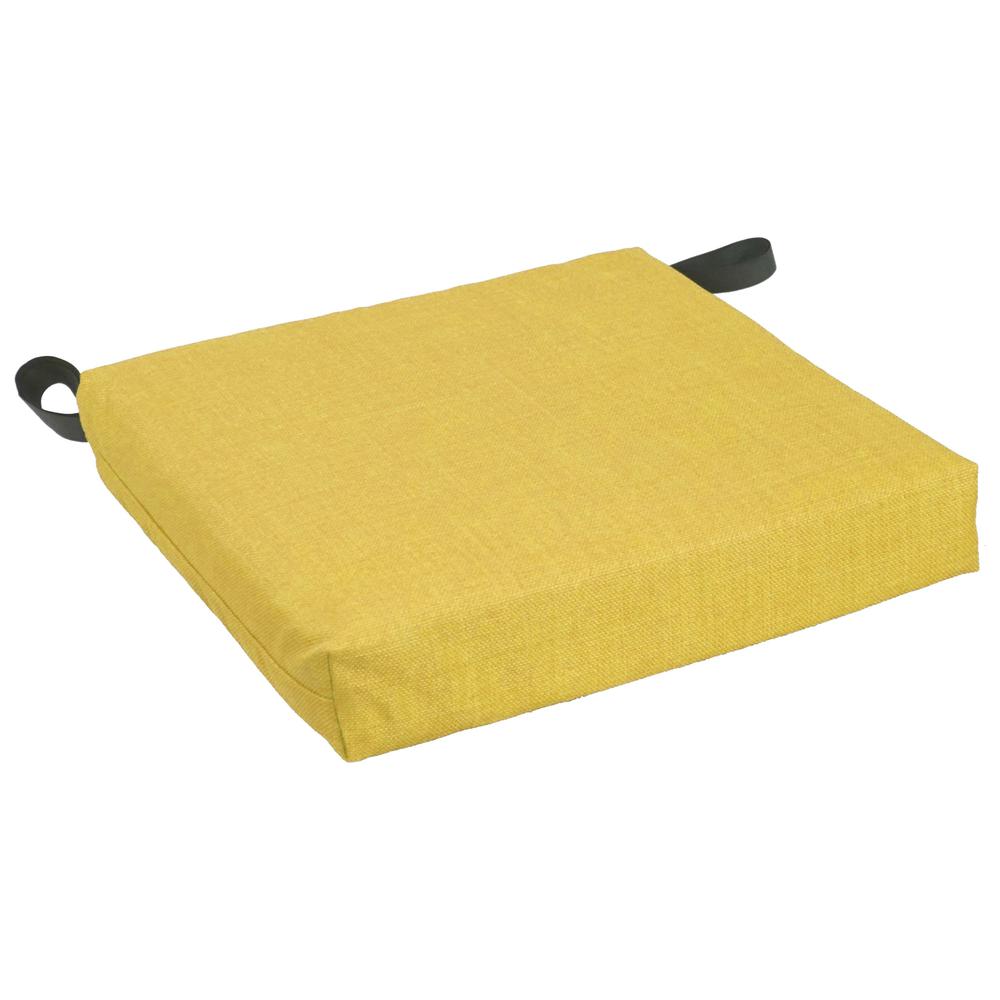 Blazing Needles Set of 4 Outdoor Chair Cushions, Lemon. Picture 3