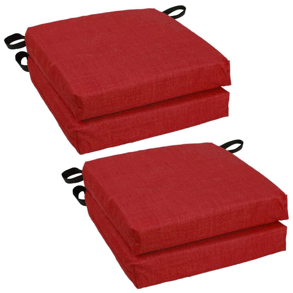 Blazing Needles Set of 4 Outdoor Chair Cushions, Paprika. Picture 1