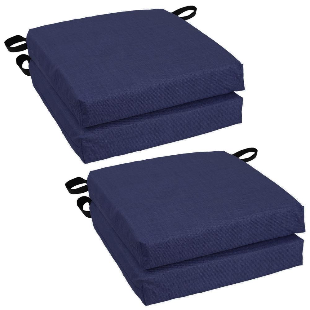 Blazing Needles Set of 4 Outdoor Chair Cushions, Azul. Picture 1