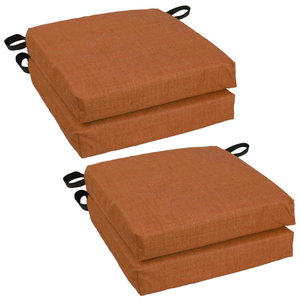 Blazing Needles Set of 4 Outdoor Chair Cushions, Cinnamon. Picture 1
