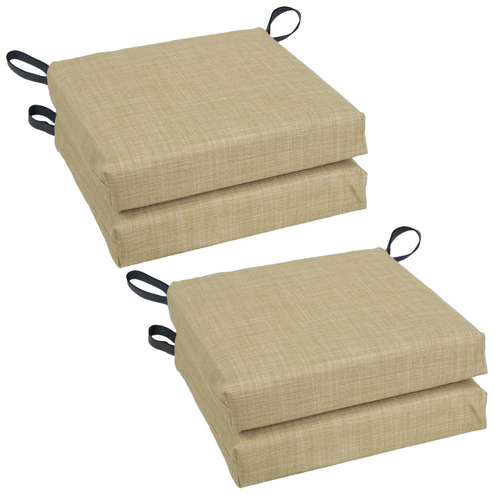 Blazing Needles Set of 4 Outdoor Chair Cushions, Sandstone. Picture 1