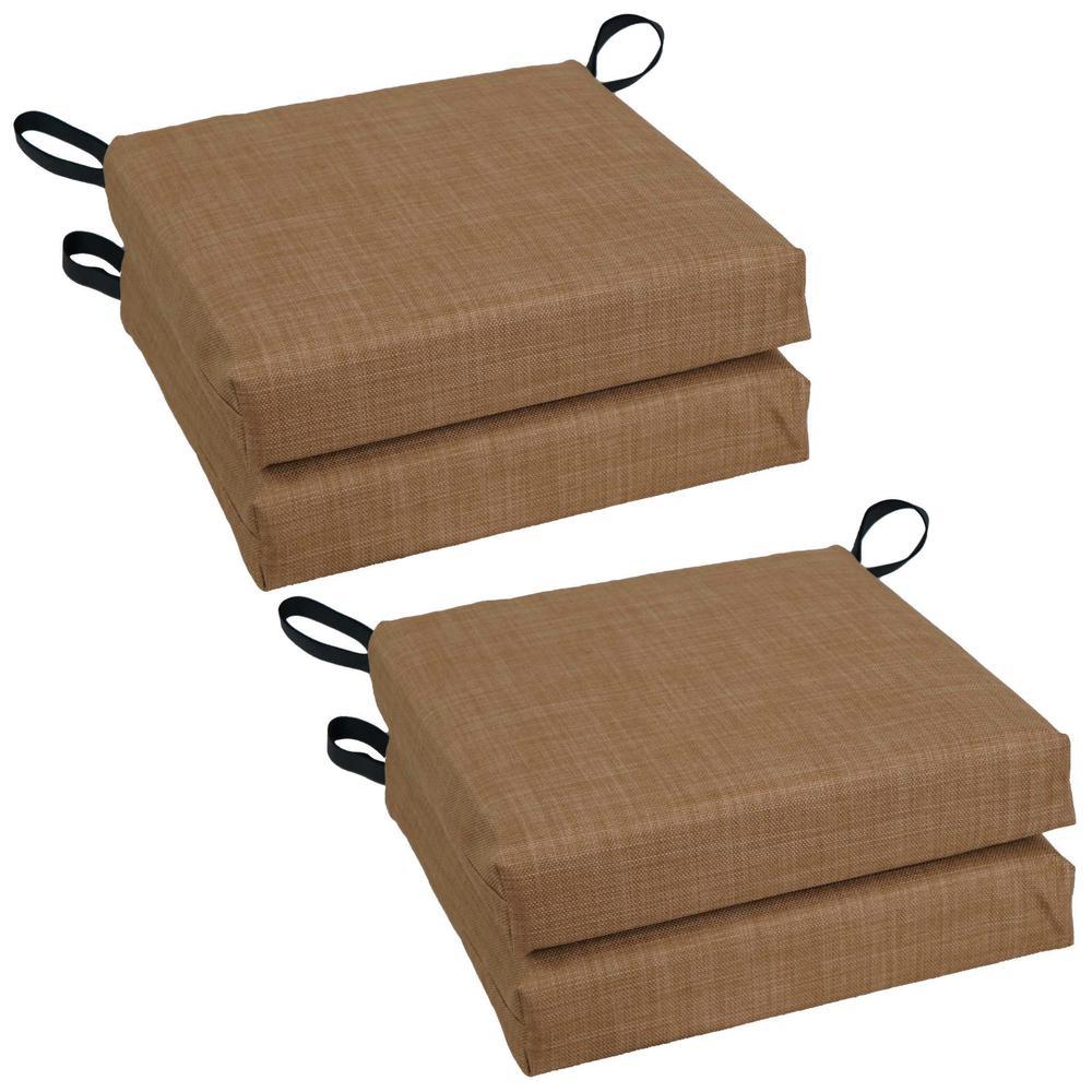 Blazing Needles Set of 4 Outdoor Chair Cushions, Mocha. Picture 1