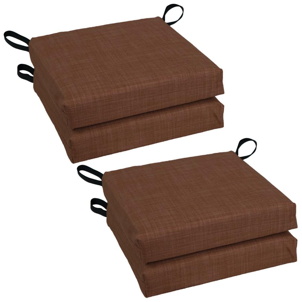 Blazing Needles Set of 4 Outdoor Chair Cushions, Cocoa. Picture 1