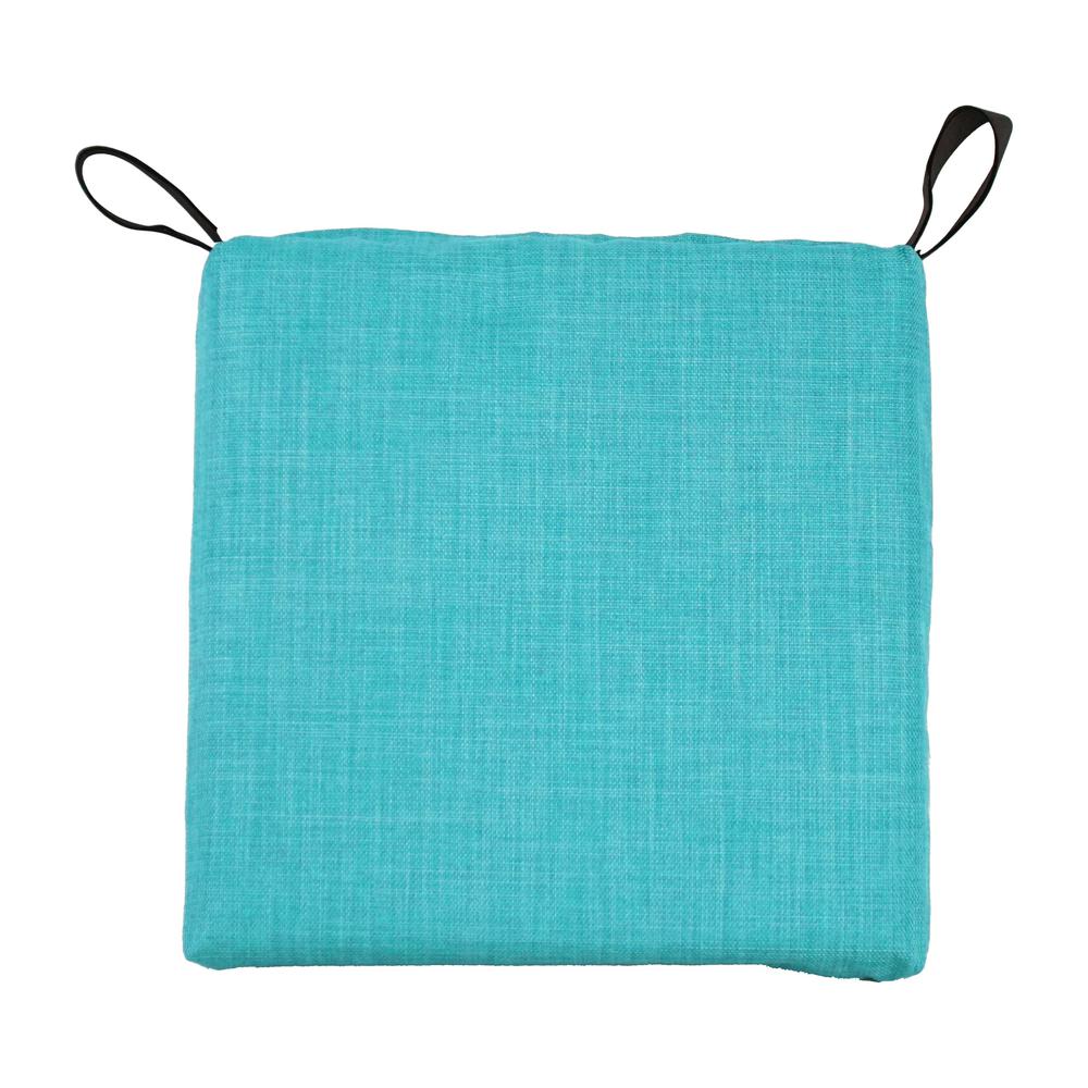 Blazing Needles Set of 4 Outdoor Chair Cushions, Aqua Blue. Picture 2