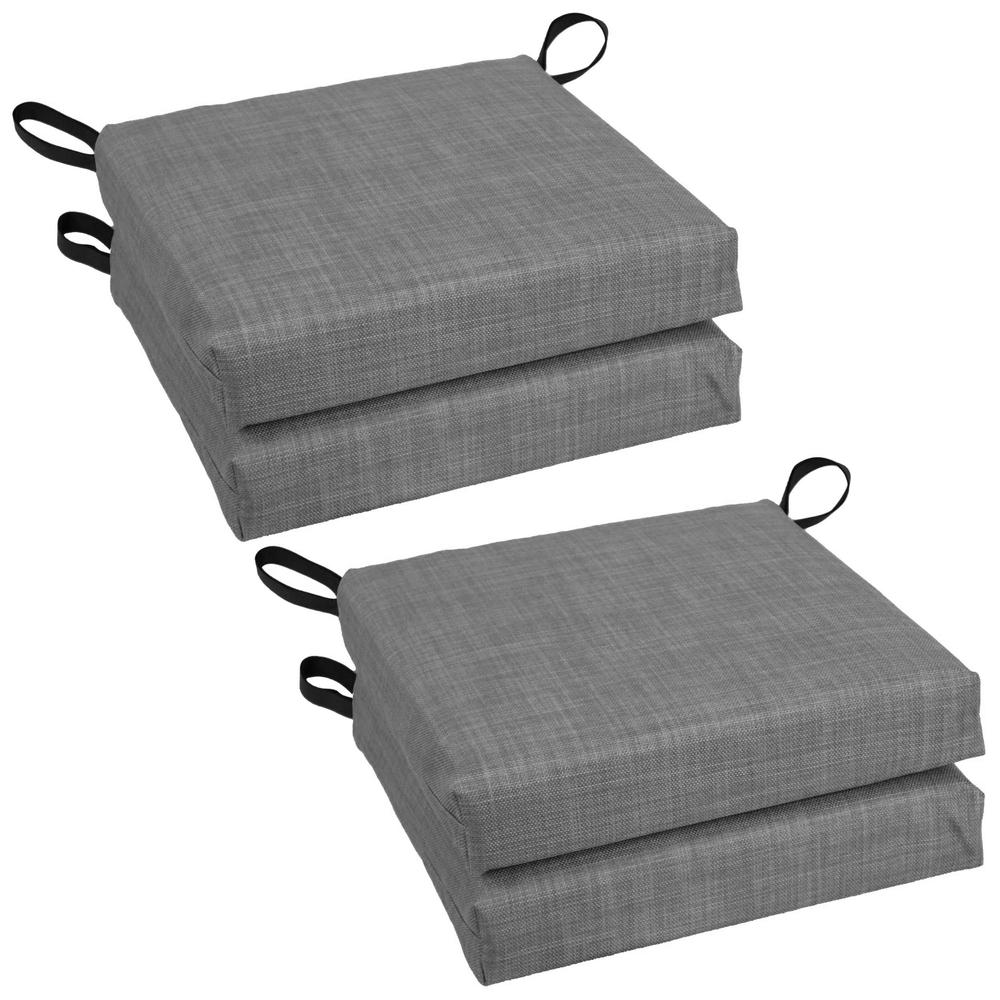 Blazing Needles Set of 4 Outdoor Chair Cushions, Cool Gray. Picture 1