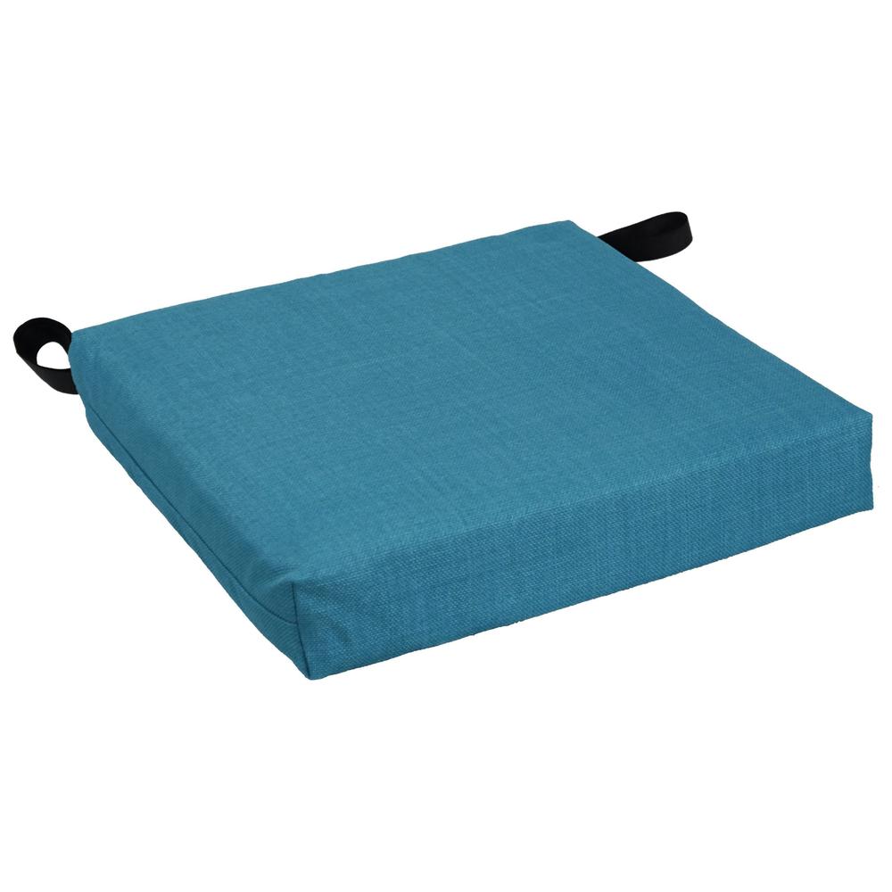 Blazing Needles Set of 4 Outdoor Chair Cushions, Sea Blue. Picture 3