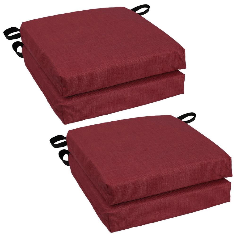 Blazing Needles Set of 4 Outdoor Chair Cushions, Merlot. Picture 1