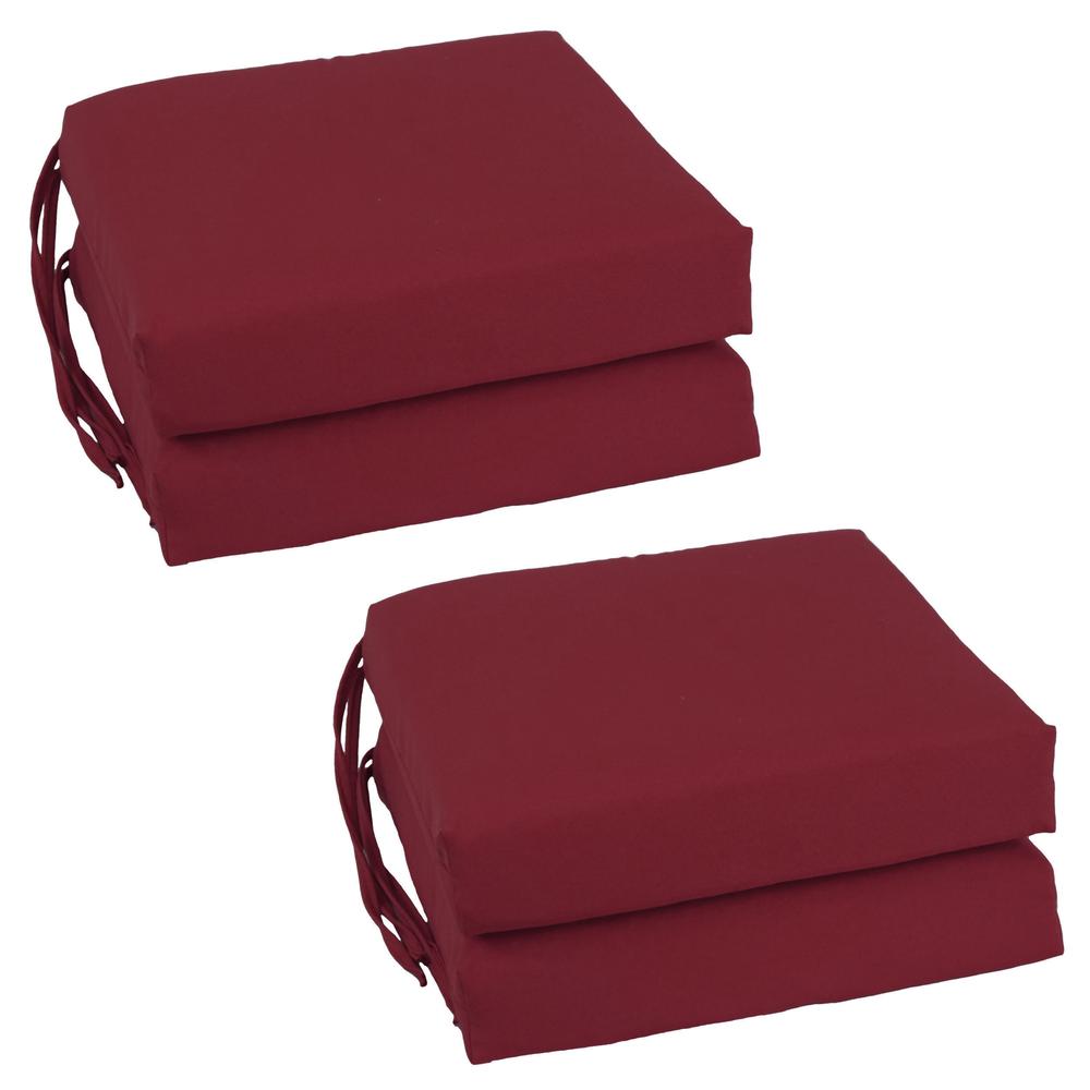 Blazing Needles Set of 4 Indoor Twill Chair Cushions, Burgundy. Picture 1