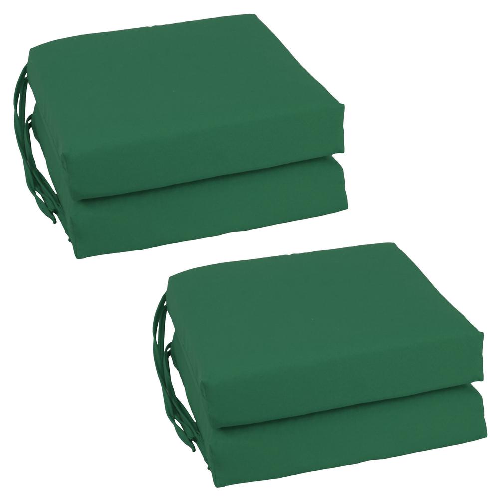 Blazing Needles Set of 4 Indoor Twill Chair Cushions, Forest Green. Picture 1