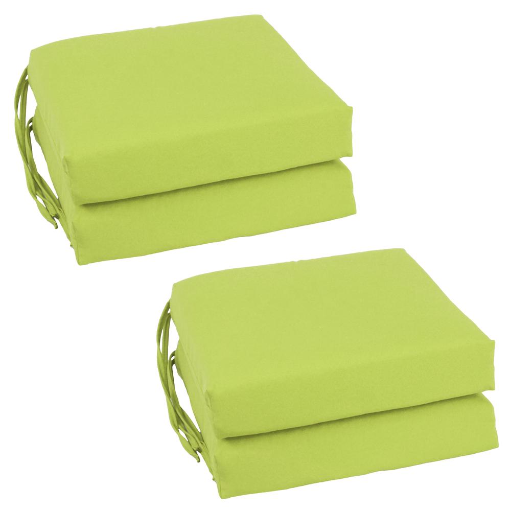 Blazing Needles Set of 4 Indoor Twill Chair Cushions, Mojito Lime. Picture 1