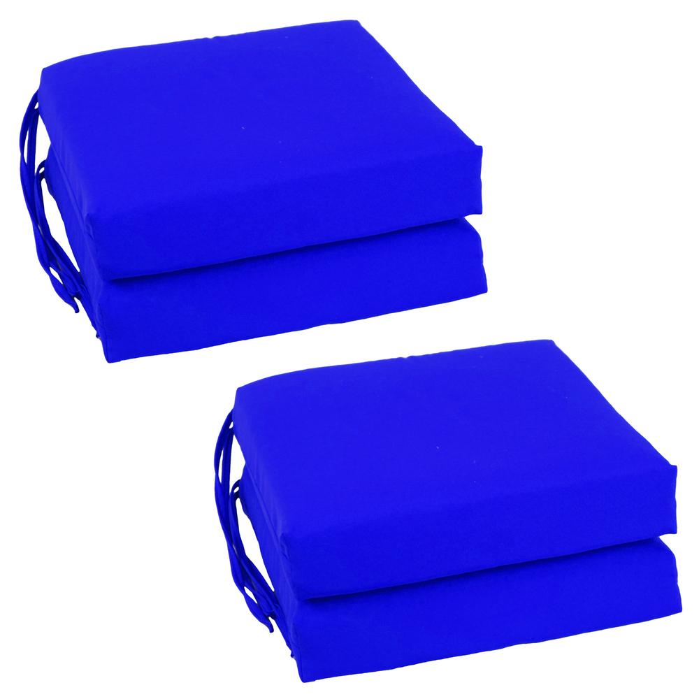 Blazing Needles Set of 4 Indoor Twill Chair Cushions, Royal Blue. Picture 1