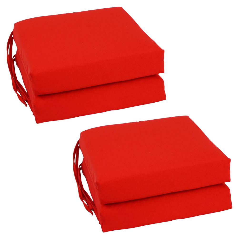 Blazing Needles Set of 4 Indoor Twill Chair Cushions, Red. Picture 1