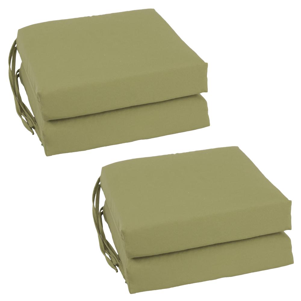 Blazing Needles Set of 4 Indoor Twill Chair Cushions, Sage. The main picture.