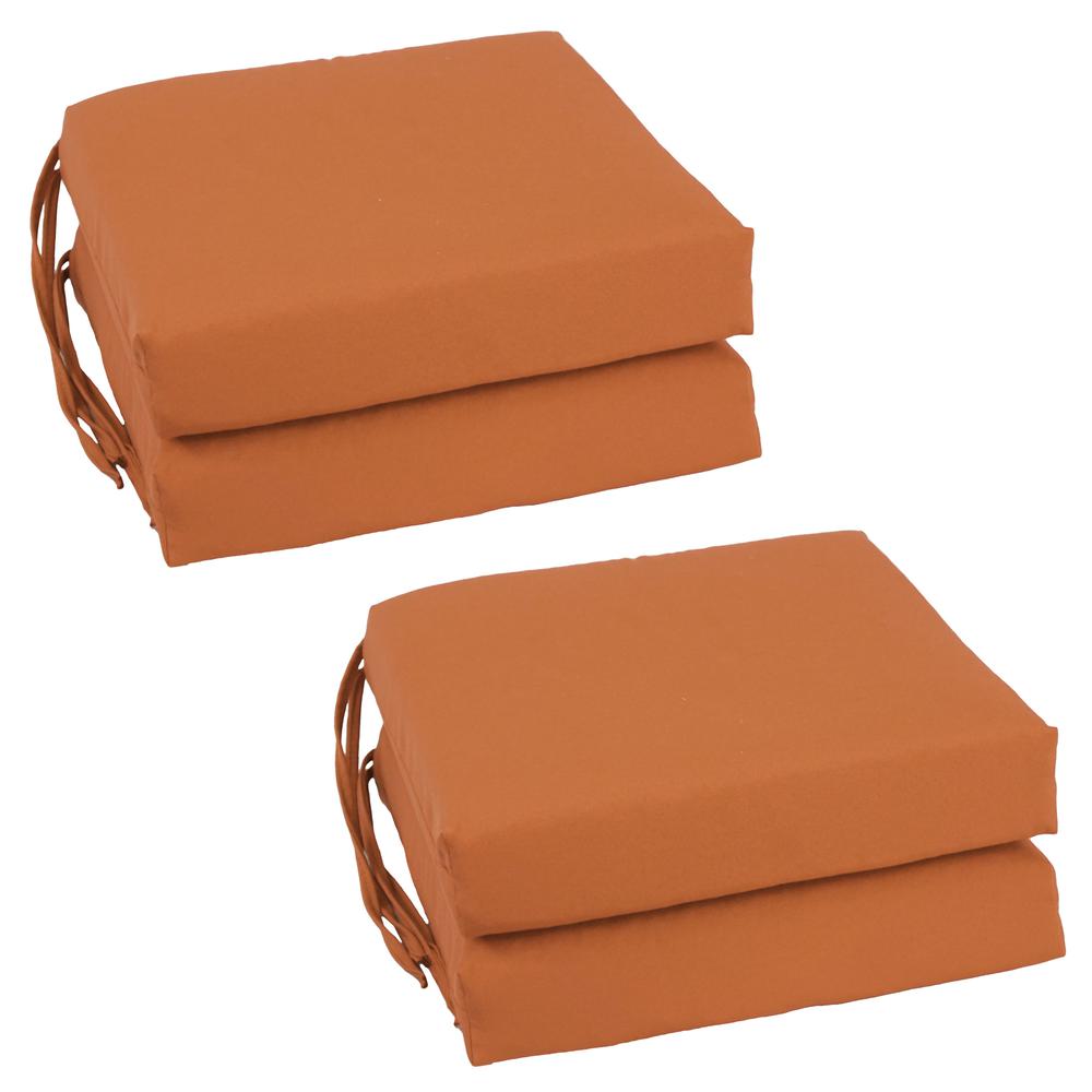 Blazing Needles Set of 4 Indoor Twill Chair Cushions, Spice. Picture 1