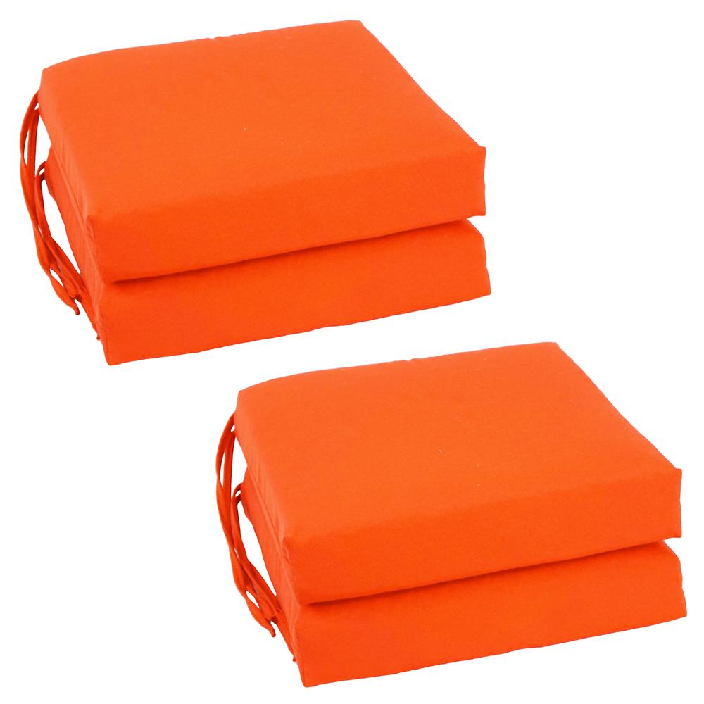 Blazing Needles Set of 4 Indoor Twill Chair Cushions, Tangerine Dream. Picture 1