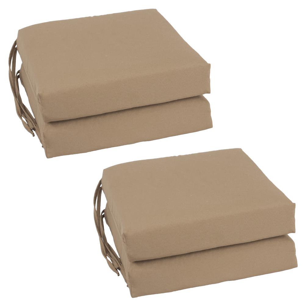 Blazing Needles Set of 4 Indoor Twill Chair Cushions, Toffee. Picture 1