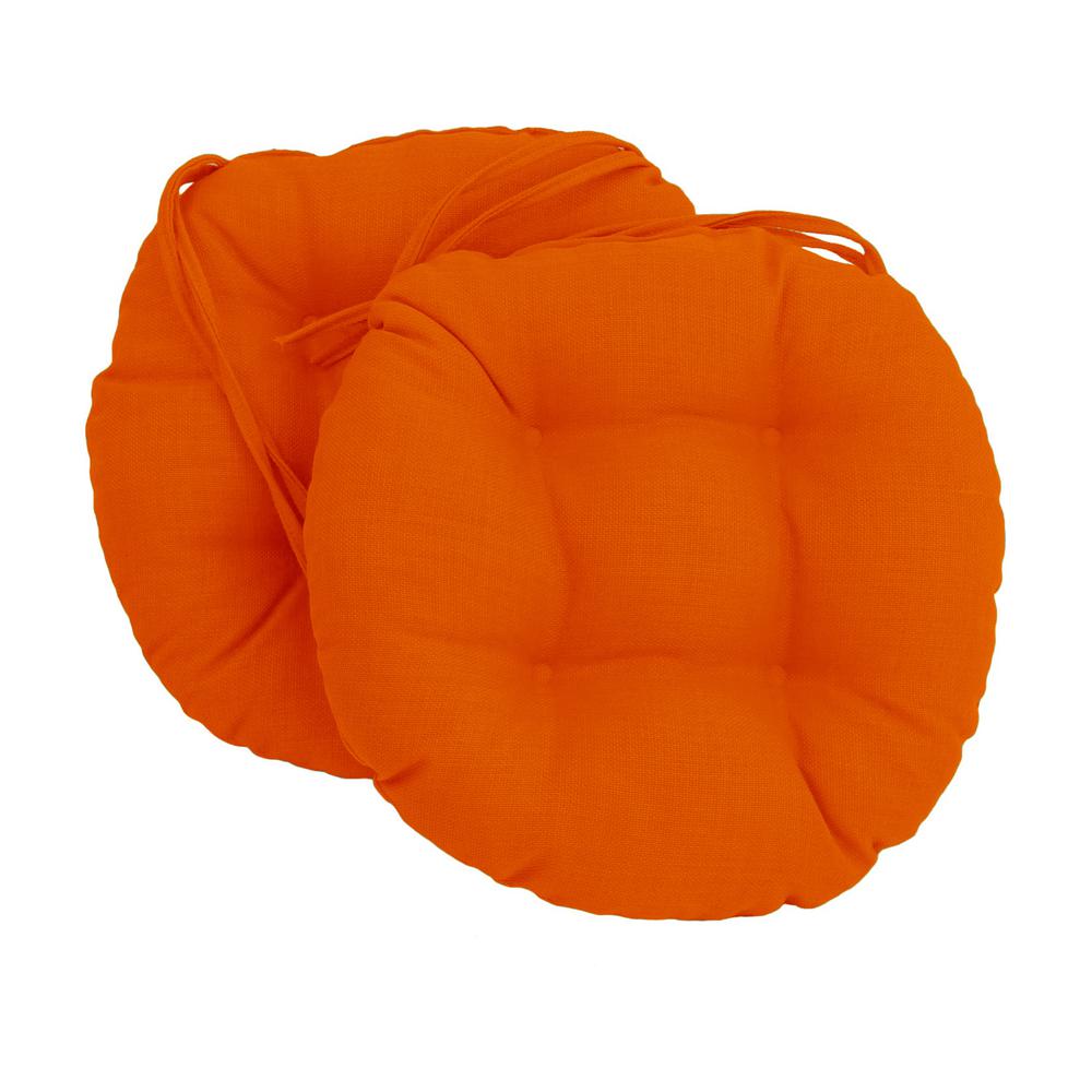 16-inch Spun Polyester Solid Outdoor Round Tufted Chair Cushions (Set of 2) 916X16RD-T-2CH-REO-SOL-13. Picture 1