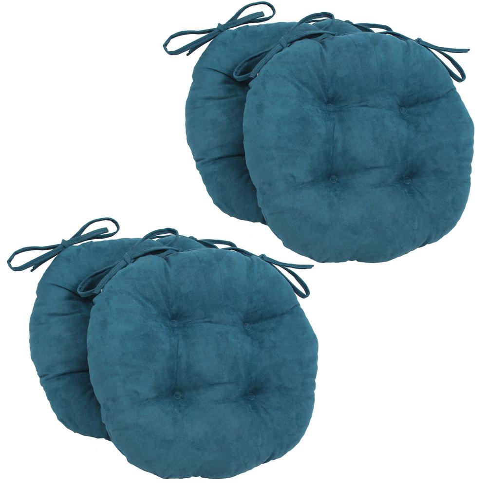 16-inch Solid Microsuede Round Tufted Chair Cushions (Set of 4) 916X16RD-T-4CH-MS-TL. The main picture.