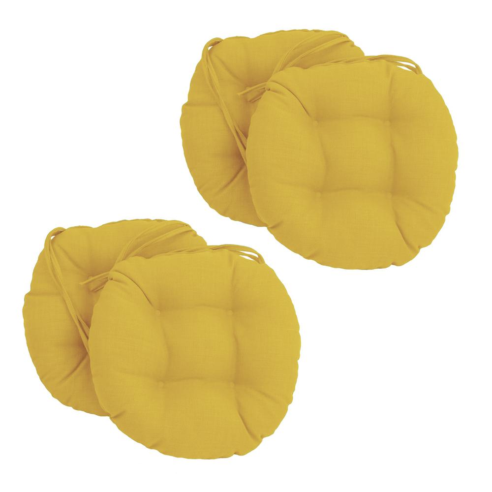16-inch Spun Polyester Solid Outdoor Round Tufted Chair Cushions (Set of 4) 916X16RD-T-4CH-REO-SOL-03. Picture 1