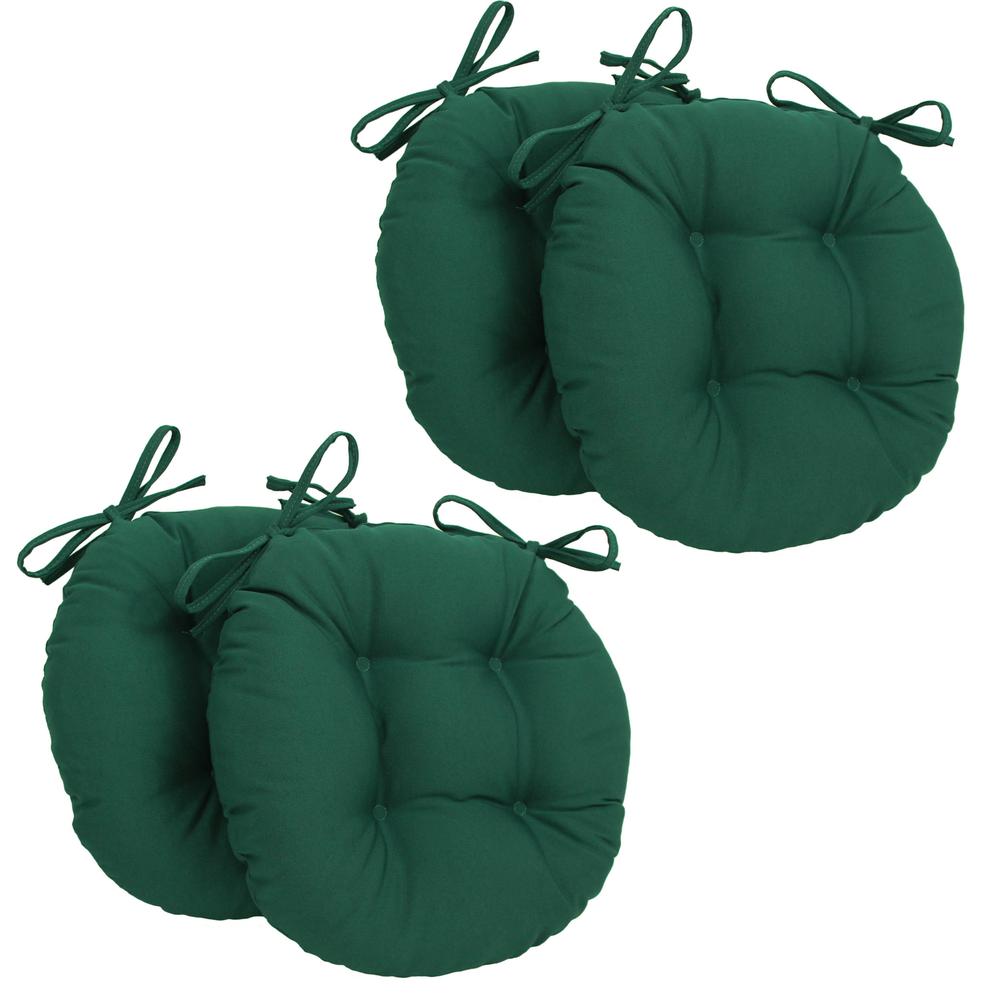 16-inch Solid Twill Round Tufted Chair Cushions (Set of 4). Picture 1