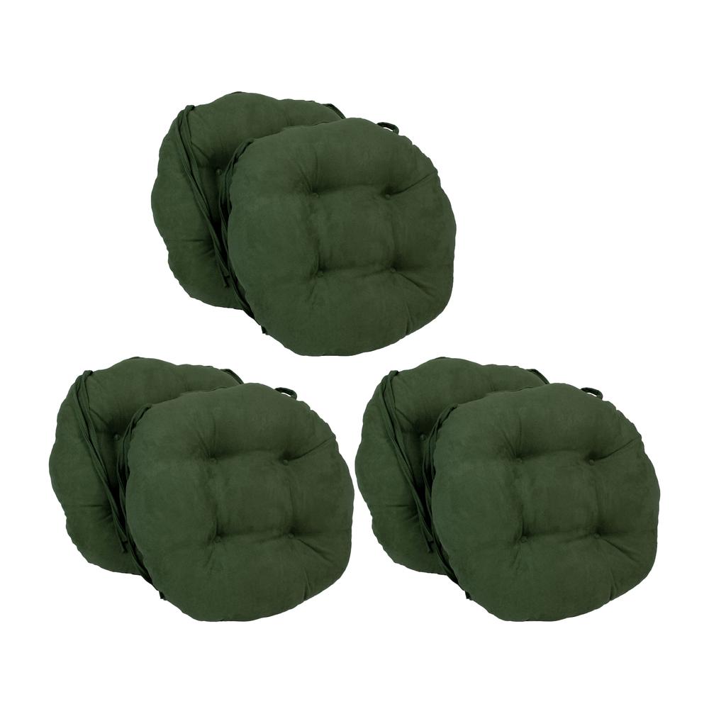 16-inch Solid Microsuede Round Tufted Chair Cushions (Set of 6)  916X16RD-T-6CH-MS-HG. Picture 1
