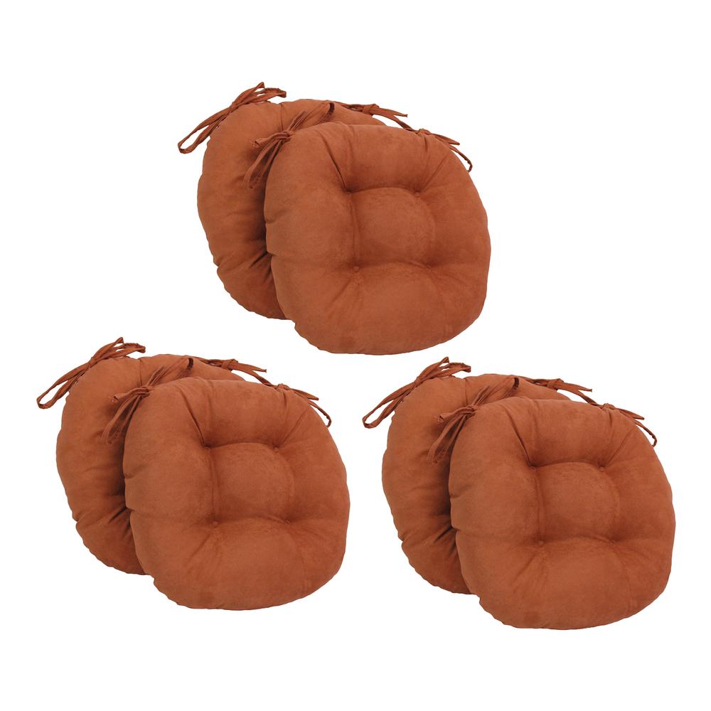 16-inch Solid Microsuede Round Tufted Chair Cushions (Set of 6)  916X16RD-T-6CH-MS-SG. The main picture.