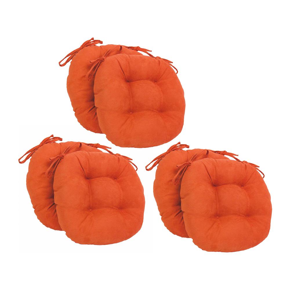 16-inch Solid Microsuede Round Tufted Chair Cushions (Set of 6)  916X16RD-T-6CH-MS-TD. Picture 1