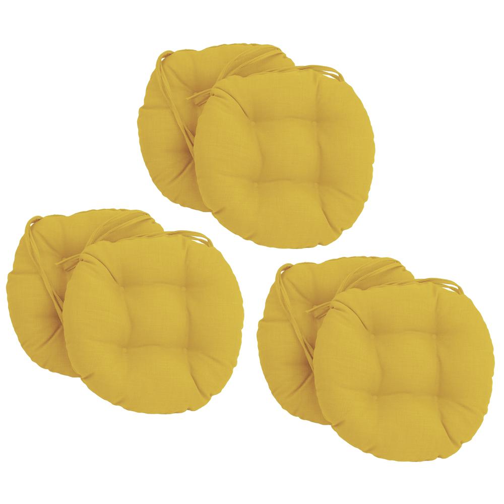 16-inch Spun Polyester Solid Outdoor Round Tufted Chair Cushions (Set of 6) 916X16RD-T-6CH-REO-SOL-03. Picture 1