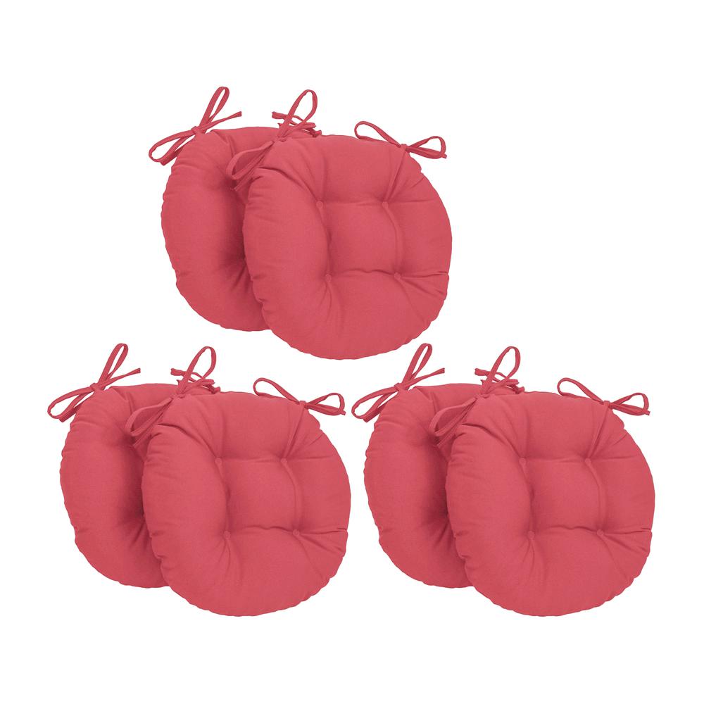 16-inch Solid Twill Round Tufted Chair Cushions (Set of 6)  916X16RD-T-6CH-TW-BB. Picture 1
