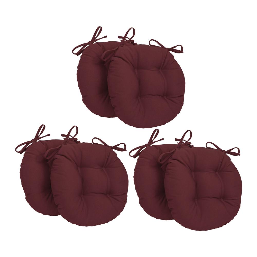 16-inch Solid Twill Round Tufted Chair Cushions (Set of 6)  916X16RD-T-6CH-TW-BG. Picture 1