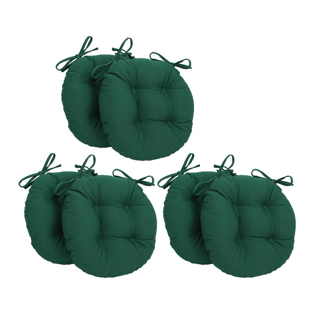 16-inch Solid Twill Round Tufted Chair Cushions (Set of 6)  916X16RD-T-6CH-TW-FG. Picture 1