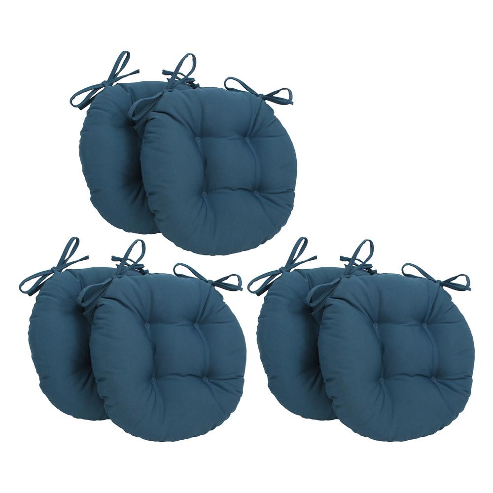 16-inch Solid Twill Round Tufted Chair Cushions (Set of 6)  916X16RD-T-6CH-TW-IN. Picture 1