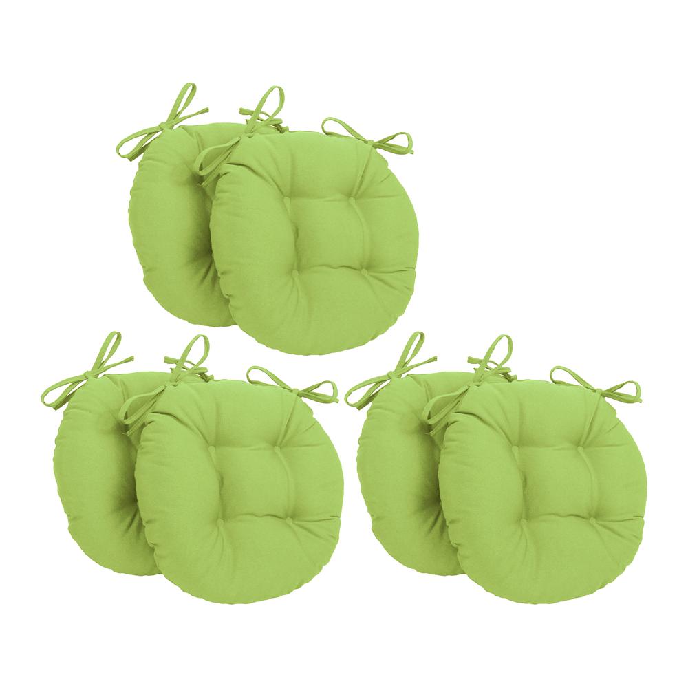 16-inch Solid Twill Round Tufted Chair Cushions (Set of 6)  916X16RD-T-6CH-TW-ML. Picture 1